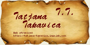 Tatjana Tapavica vizit kartica